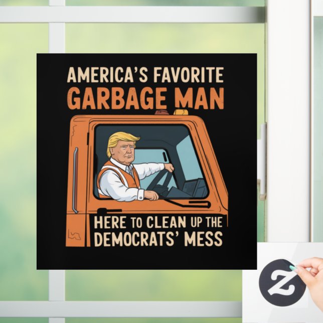 America's Favourite Garbage Man Trump 45 47 USA Window Cling (Home)