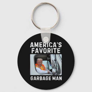 America's Favourite Garbage Man Trump Garbage Truc Keychain