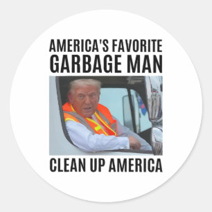 America's Favourite Garge Man Clean Up America Fun Classic Round Sticker
