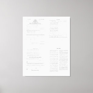 America's First Income Tax Form 1040 from 1913 Canvas Print