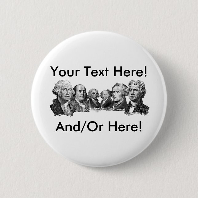 America's Founding Fathers 2 Inch Round Button (Front)