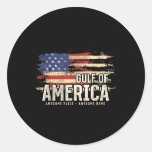 Americas Gulf Of Usa Grunge Patriotic  Classic Round Sticker