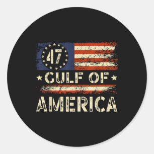 Americas Gulf Vintage American Flag Gulf Mexico Classic Round Sticker