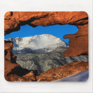 America's Mountain Framed by Sandstone Mouse Pad