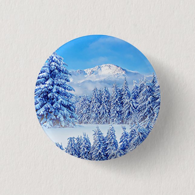 America's Mountain Pikes Peak Keychain 1 Inch Round Button (Front)