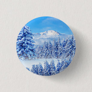 America's Mountain Pikes Peak Keychain 1 Inch Round Button