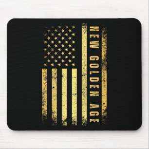Americas New Golden Age Golden Colour Usa Flag Mouse Pad