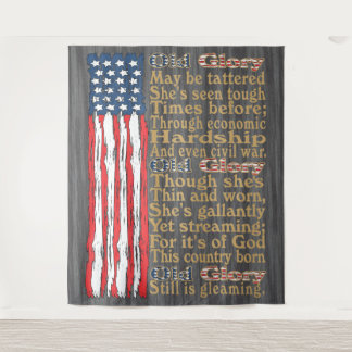 America's Old Glory Distressed Banner Poem Tapestry