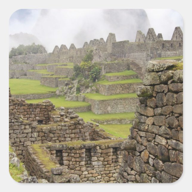 Americas, Peru, Machu PIcchu. The ancient Square Sticker (Front)