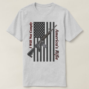 Americas Rifle USA Flag I Will Not Comply Light T-Shirt