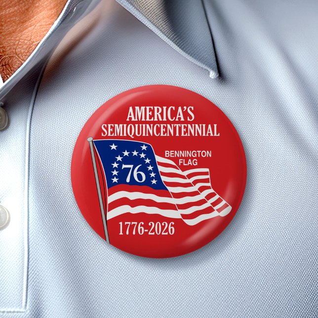 America's Semiquincentennial 1776-2026 USA 250 2 Inch Round Button (Celebrate America's 250th Birthday with a Collectible Button for the 2026 Festivities)