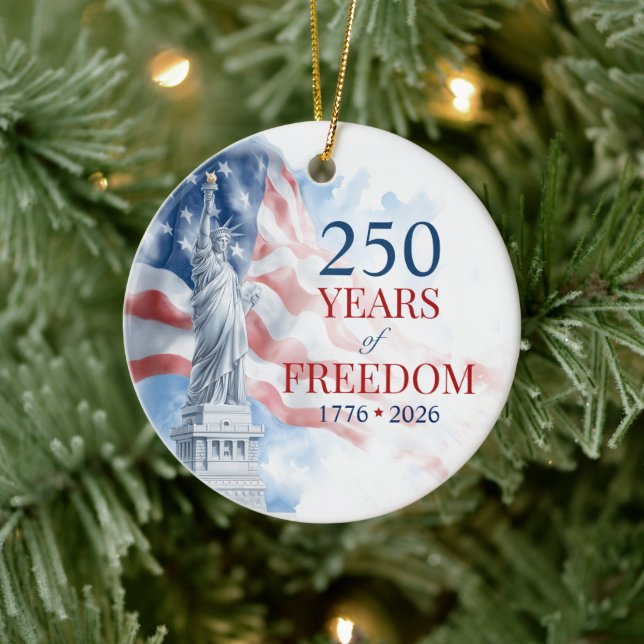 America's Semiquincentennial 250 Years Freedom Ceramic Ornament (Tree)