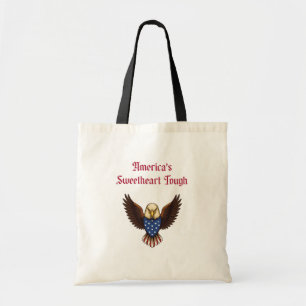 America's Sweetheart Tough Patriotic Woman Design Tote Bag