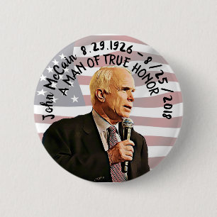 America's True Hero John McCain Memorial 2 Inch Round Button