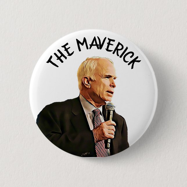 America's True Hero John McCain Memorial 2 Inch Round Button (Front)