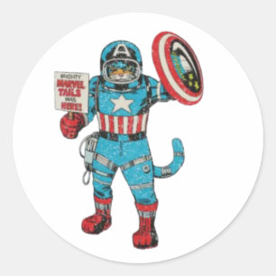 Americat Astronaut Classic Round Sticker