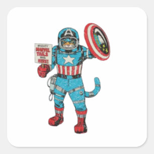 Americat Astronaut Square Sticker