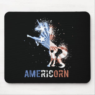Americorn american flag patriotic unicorn 4th of mouse pad