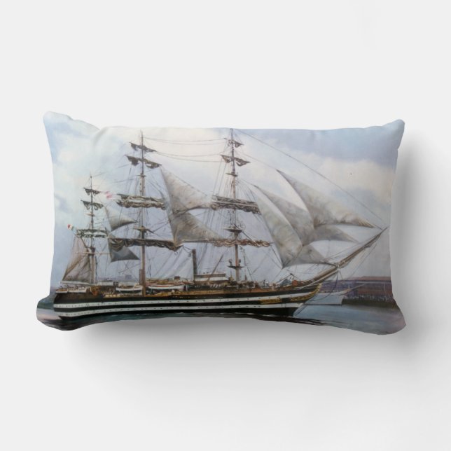 Amerigo Vespucci Lumbar Pillow (Front)