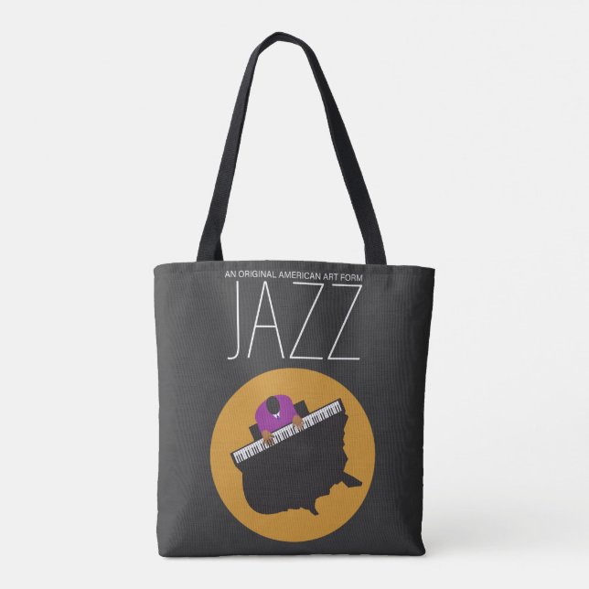 AmeriJazz Blk-Tote Tote Bag (Back)