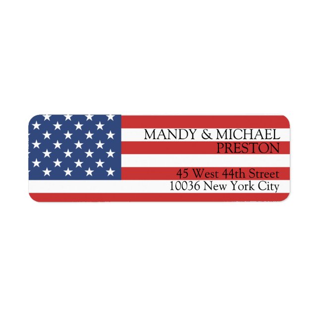 Amerikanische Flagge Adressaufkleber (Front)