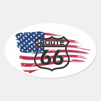 Amerikas Route 66 Oval Sticker