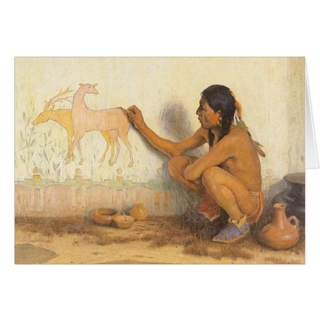 Amérindien vintage, artiste indien par souris (Devant horizontal)