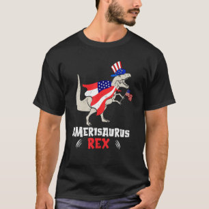 Amerisaurus Rex American Flag 4th of July T Rex Di T-Shirt
