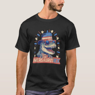 Amerisaurus Rex Funny Dinosaur American Flag 4th O T-Shirt