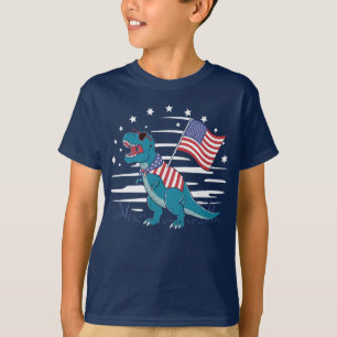 Amerisaurus Rex USA Flag Patriotic Dino Lover T-Shirt