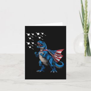 Amerisaurus T-rex Jets Patriotic Boys Girl 4th Of Card