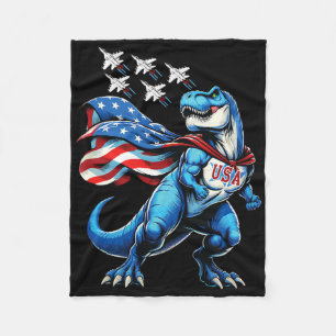 Amerisaurus T-rex Patriotic Boys Girl 4th Of July  Fleece Blanket
