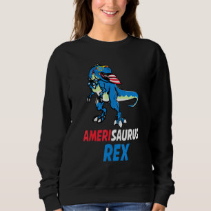 Amerisaurus T Rex Usa Flag Kids 4th Of July Dinosa Sweatshirt
