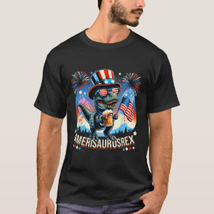Amerisaurusrex American Flag Cute Dinosaur T-rex K T-Shirt