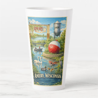 Amery, Wisconsin Ville des Lacs Tasse Latte