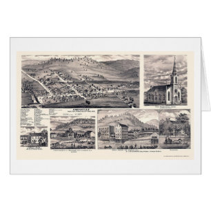Amesville, carte panoramique de l'OH - 1875