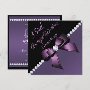 Amethyst 33rd Wedding Anniversary Invitation