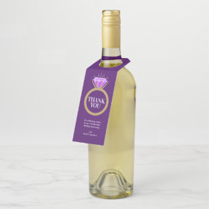 Amethyst 33rd wedding anniversary purple favour bottle tag