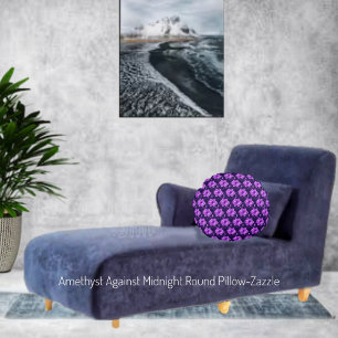 Amethyst Against Midnight Round Pillow