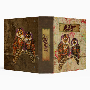 Amethyst & Amber  Owls Baby Book Binder