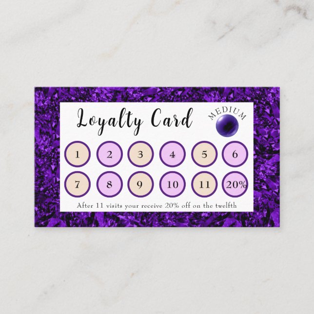 Amethyst & Amethyst Crystal Ball Loyalty Card (Front)