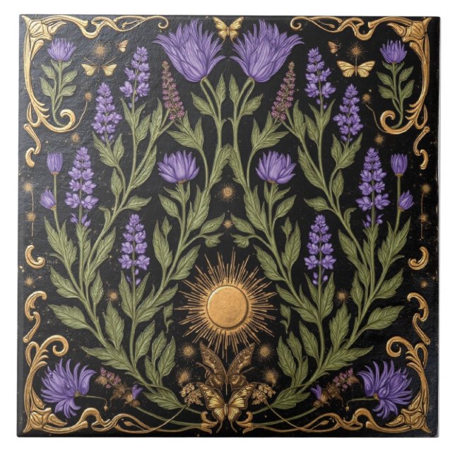 Amethyst and Gold Solstice Tile (Front)