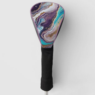 Amethyst and Turquoise Abstract Golf Head Cover
