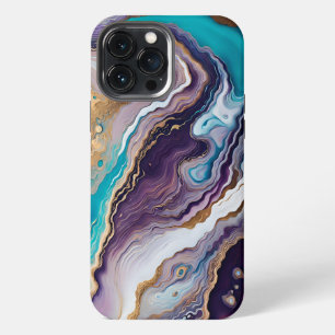 Amethyst and Turquoise Abstract  iPhone 13 Pro Max Case