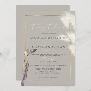 Amethyst Anthurium Pampas Grass Invitation