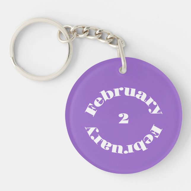 Amethyst Birthstone - February Acrylic Keychain (Front)