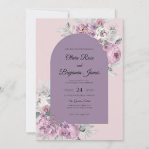 Amethyst Blush Petal Wedding Invitation