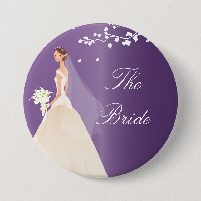 Amethyst Bride Bridal Party  Button (Front)
