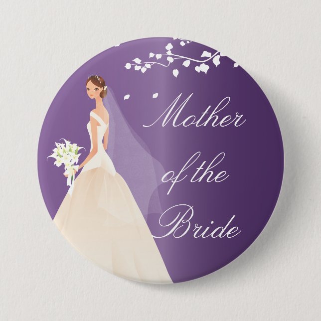 Amethyst Bride MOB Bridal Party  Button (Front)