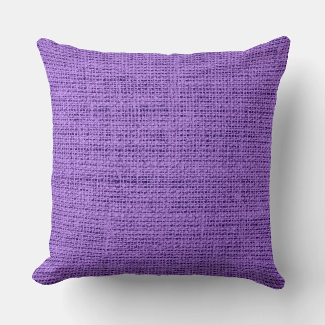 Amethyst burlap linen background throw pillow (Front)